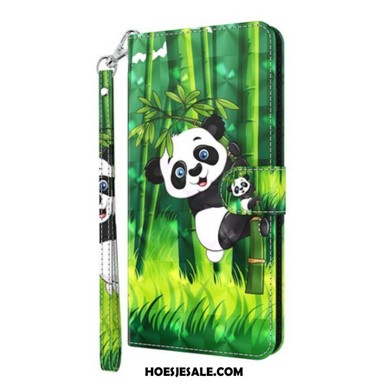 Leren Hoesje voor Samsung Galaxy S21 Plus 5G Panda En Bamboe