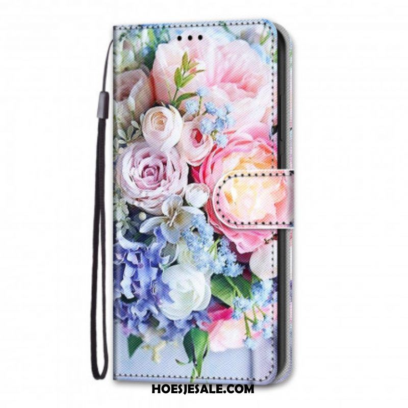 Leren Hoesje voor Samsung Galaxy S21 Ultra 5G Bloemen Wonder