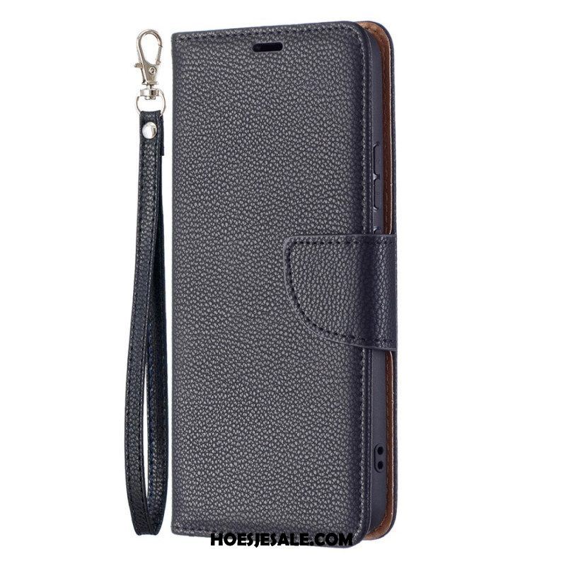 Leren Hoesje voor Samsung Galaxy S22 Plus 5G Folio-hoesje Lychee Rabat Schuin