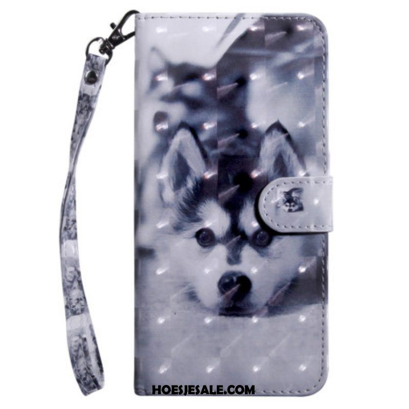 Leren Hoesje voor Samsung Galaxy S23 5G Met Ketting String Husky