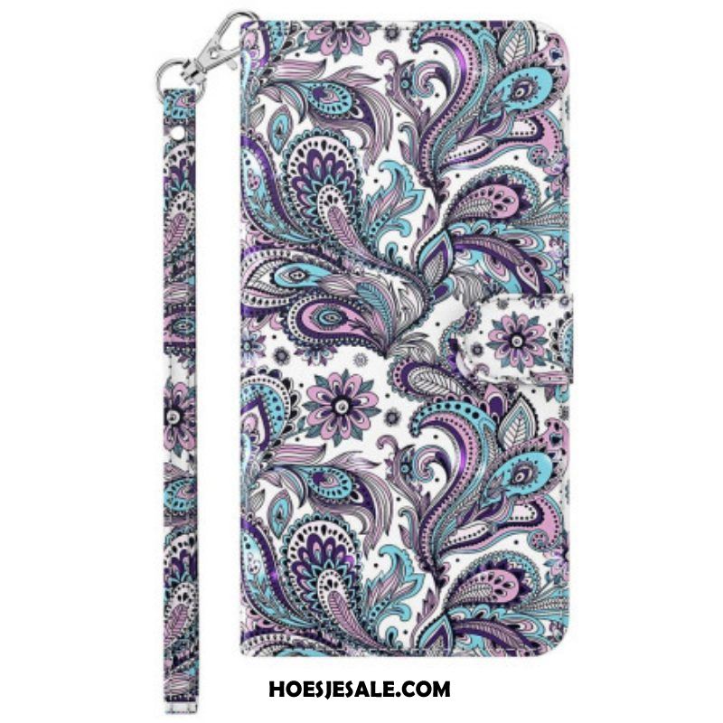 Leren Hoesje voor Sony Xperia 5 IV Met Ketting Paisley-patroon Met Bandjes