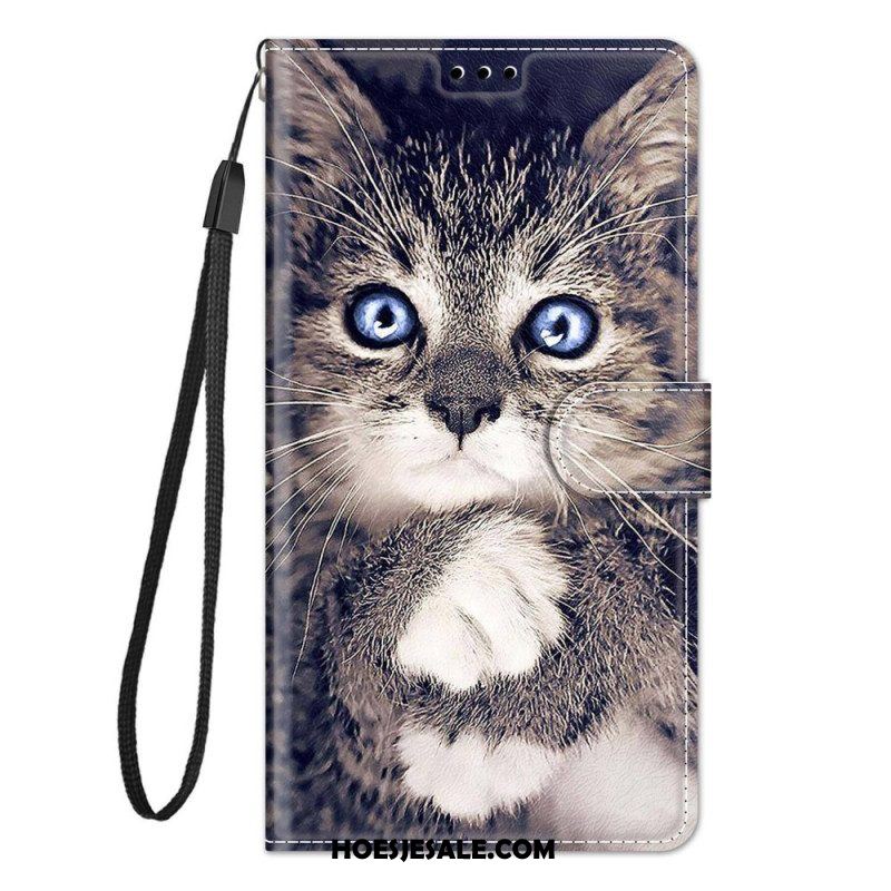 Leren Hoesje voor Xiaomi 12 / 12X Met Ketting Katten Katten String Katten