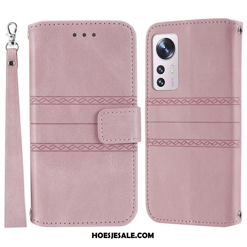 Leren Hoesje voor Xiaomi 12 Pro Met Ketting Patroon Met Bandjes