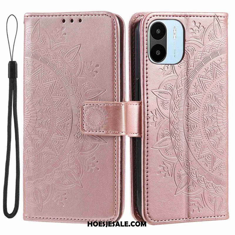 Leren Hoesje voor Xiaomi Redmi A1 Zon Mandala