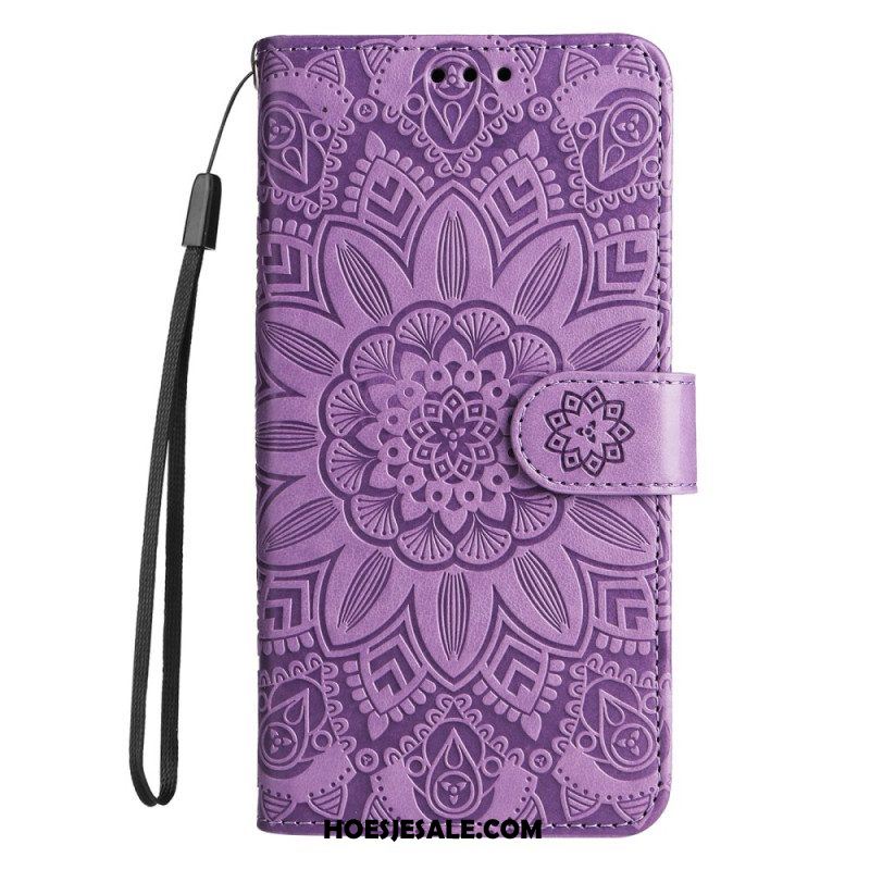 Leren Hoesje voor Xiaomi Redmi Note 12 Pro Plus Met Ketting Mandala-decoratie Met Riem