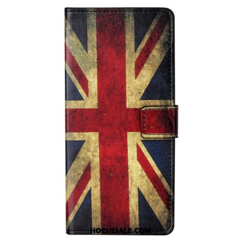 Leren Hoesje voor iPhone 13 Pro Max Engelse Vlag