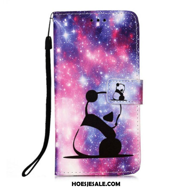 Leren Hoesje voor iPhone 13 Pro Max Panda Galaxy