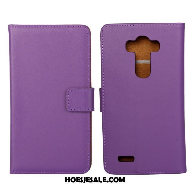 Lg G4 Hoesje Echt Leer Portemonnee Purper Leren Etui Bescherming Sale