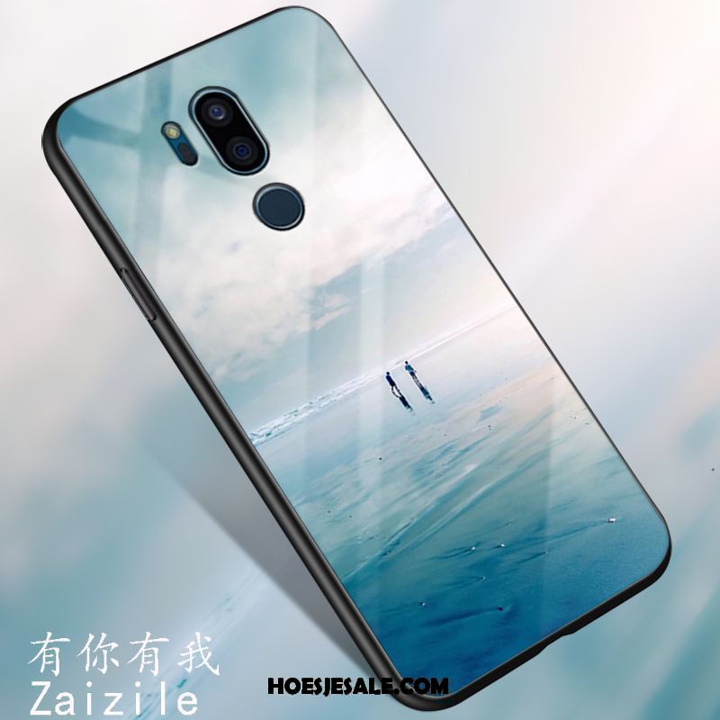 Lg G7 Thinq Hoesje Trend Siliconen Glas Blauw Spotprent Korting