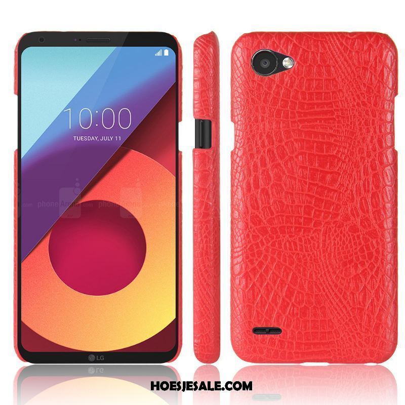 Lg Q6 Hoesje Bescherming Anti-fall Rood Krokodillenleer Leren Etui Kopen