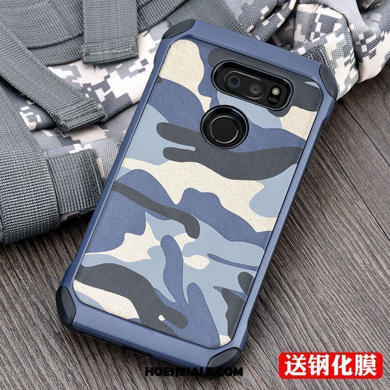 Lg V30 Hoesje Anti-fall All Inclusive Blauw Camouflage Mobiele Telefoon Sale