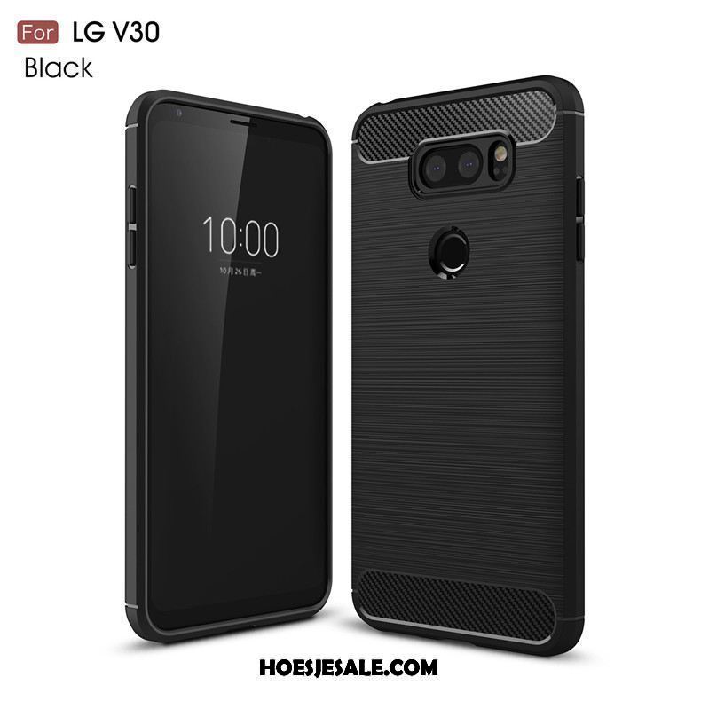 Lg V30 Hoesje Siliconen Bedrijf Anti-fall Fiber Hoes Korting