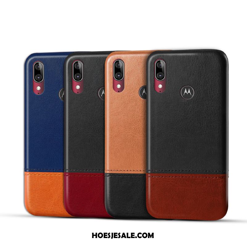 Moto E6 Plus Hoesje Bescherming Zwart Mobiele Telefoon Leren Etui Kopen