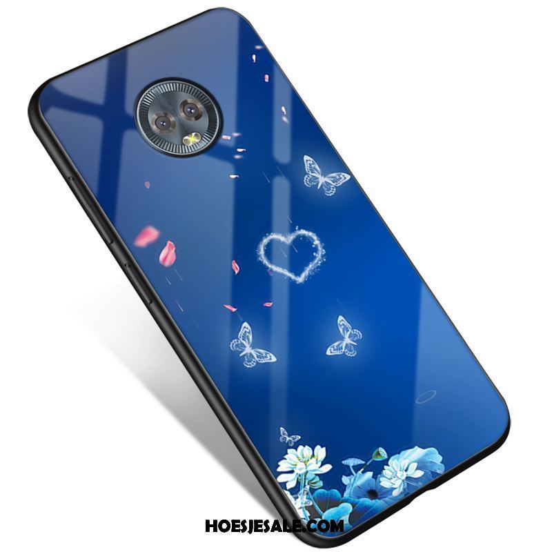 Moto G6 Hoesje Eenvoudige Hoes Blauw Groen Glas Kopen