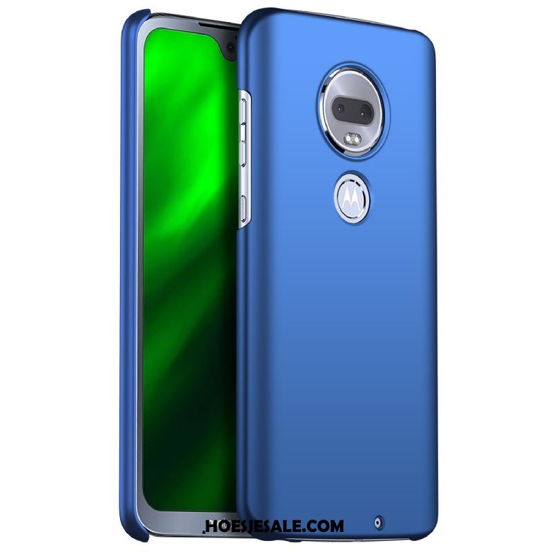 Moto G7 Hoesje Anti-fall Effen Kleur Hoes Blauw Gladde Goedkoop