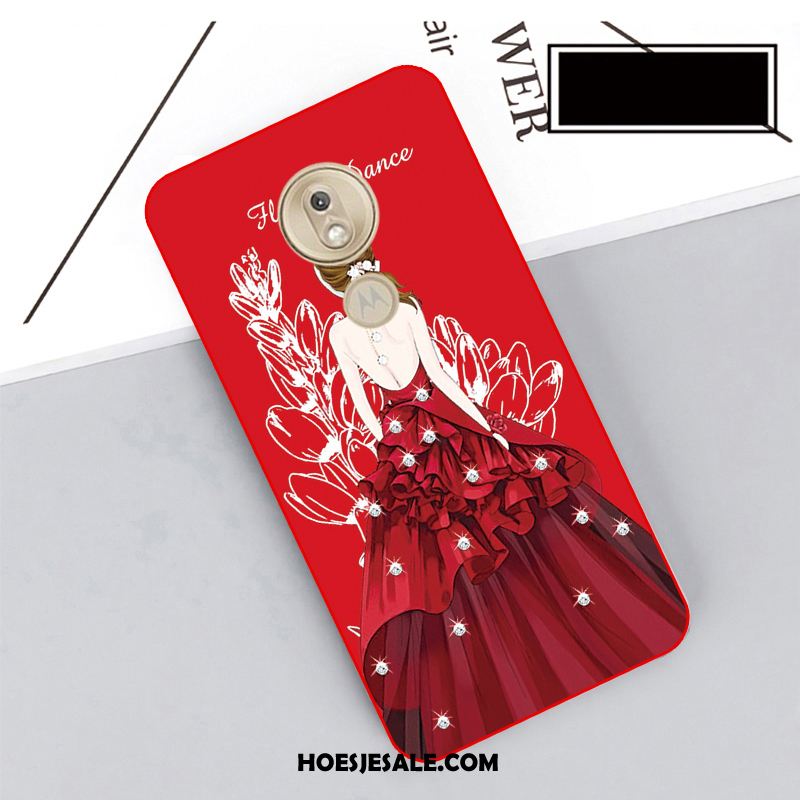 Moto G7 Play Hoesje Bescherming Hoes Mobiele Telefoon Rood Hanger Korting