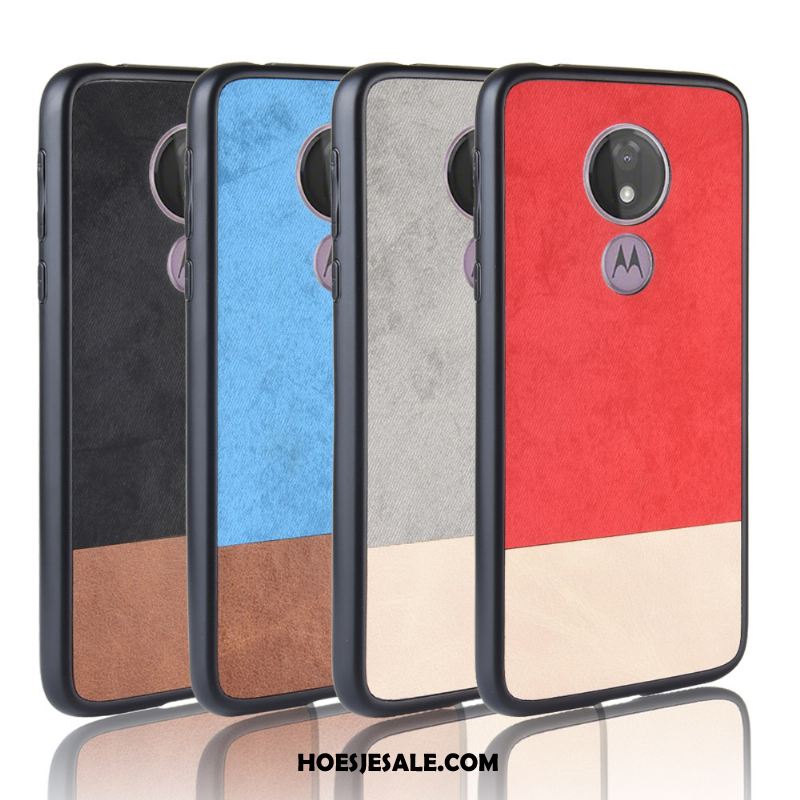 Moto G7 Play Hoesje Patroon Hoes All Inclusive Denim Europa Korting