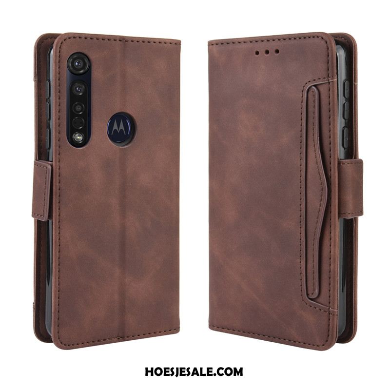 Moto G8 Plus Hoesje Folio Bescherming Hoes Leren Etui Mobiele Telefoon Winkel