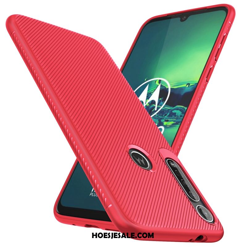 Moto G8 Plus Hoesje Zacht Mobiele Telefoon Hoes Rood Bescherming Goedkoop