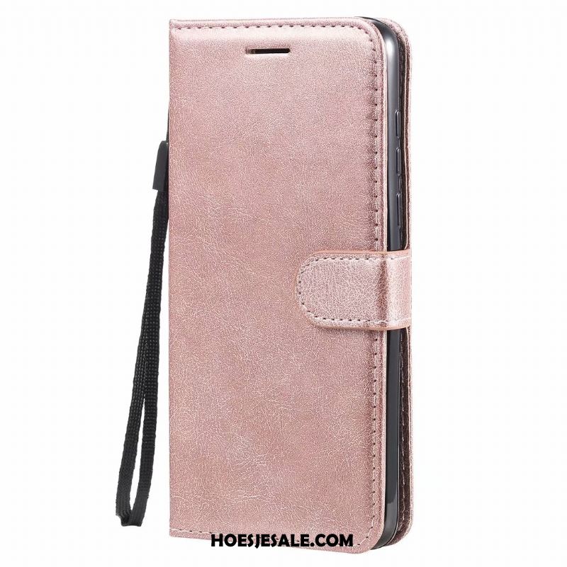 Moto G8 Power Hoesje Mobiele Telefoon Roze Leren Etui Clamshell Trend Goedkoop