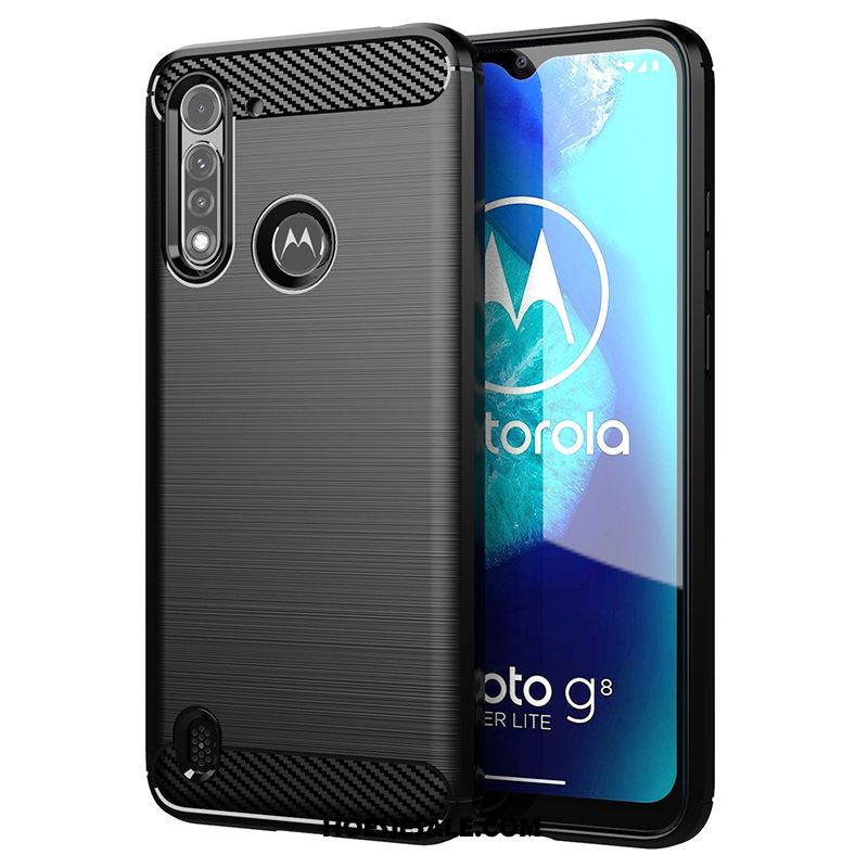 Moto G8 Power Lite Hoesje Dun Zwart Hoes Zacht Mobiele Telefoon Goedkoop