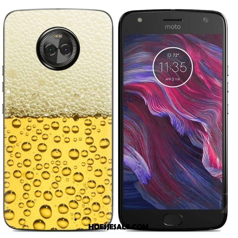 Moto X4 Hoesje Mobiele Telefoon Spotprent Geel Siliconenhoesje Scheppend Kopen