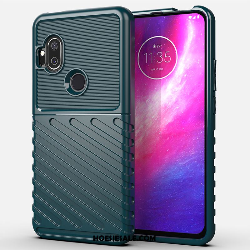 Motorola One Hyper Hoesje Groen Hemming Hoes Eenvoudige Anti-fall Goedkoop