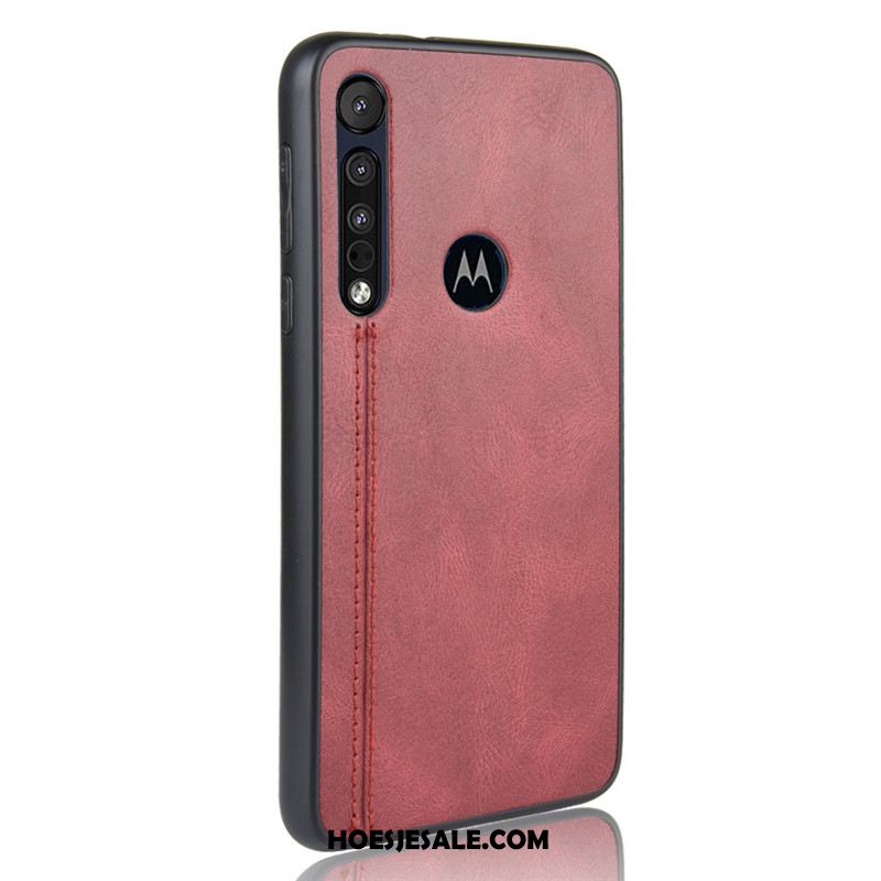 Motorola One Macro Hoesje Rood Koe Hard Hoes Patroon Korting