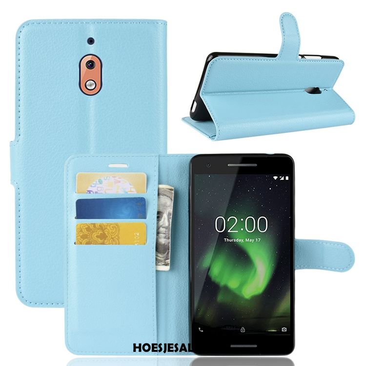 Nokia 2.1 Hoesje Blauw Kaart Portemonnee Soort Aziatische Vrucht Mobiele Telefoon Goedkoop