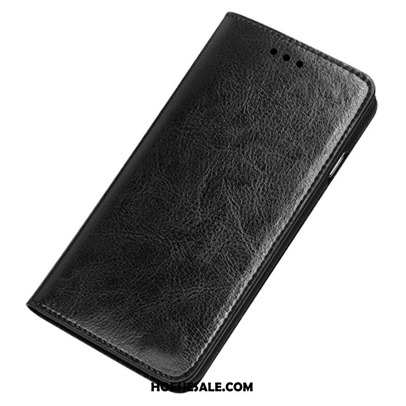 Nokia 3.1 Plus Hoesje Hoes Mobiele Telefoon Echt Leer Zwart Leren Etui Kopen