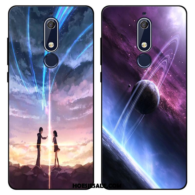 Nokia 5.1 Hoesje Hoes Blauw Mobiele Telefoon Mini Zacht Goedkoop