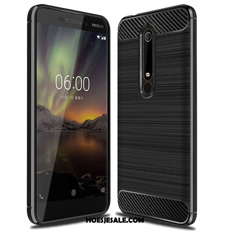 Nokia 6.1 Hoesje Anti-fall Mobiele Telefoon Siliconen Hoes Zwart Sale