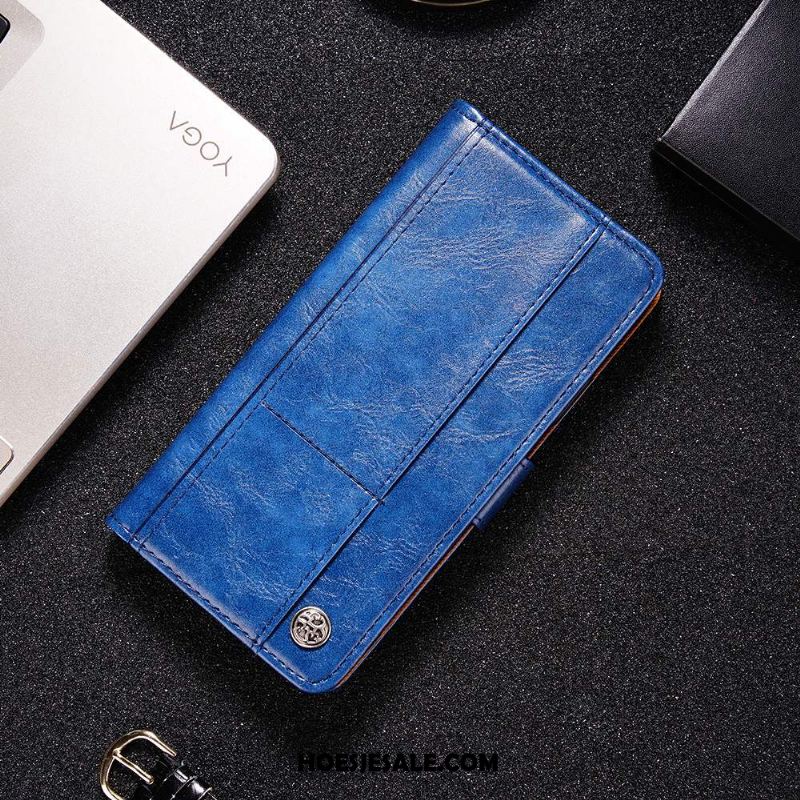 Nokia 6.1 Hoesje Mobiele Telefoon Leren Etui Hoes Blauw Bescherming Online