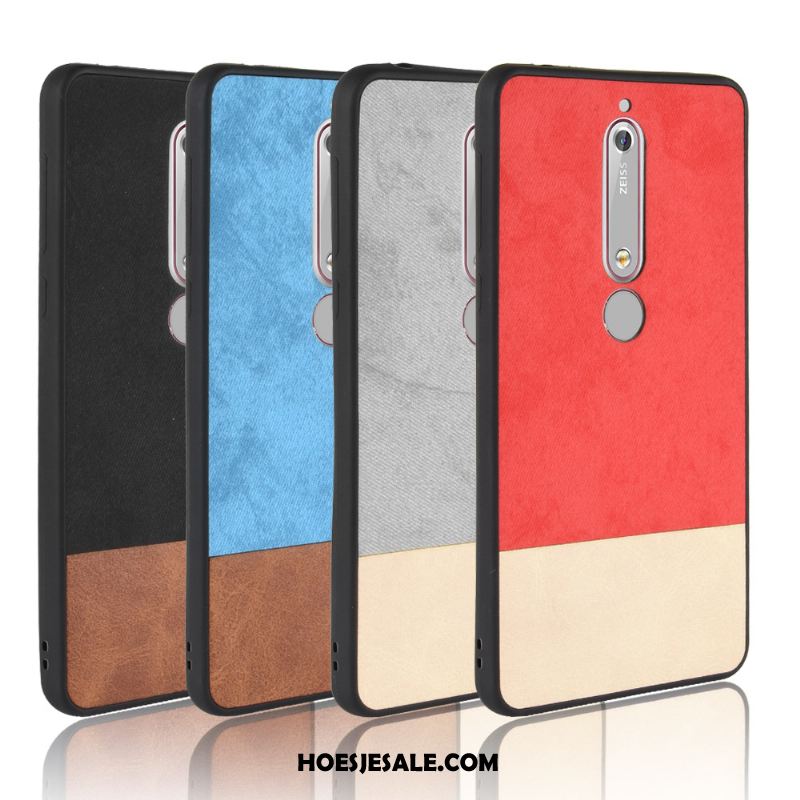 Nokia 6.1 Hoesje Rood Denim Hoes All Inclusive Mobiele Telefoon Sale