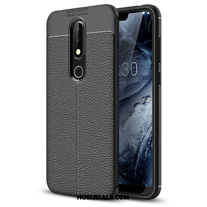 Nokia 6.1 Hoesje Zacht Mode All Inclusive Leer Zwart Sale