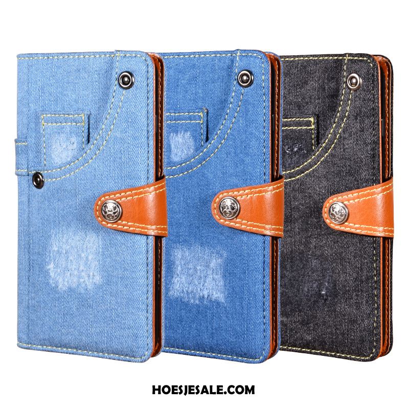 Nokia 6.2 Hoesje Denim Donkerblauw Nieuw Folio Leren Etui Sale