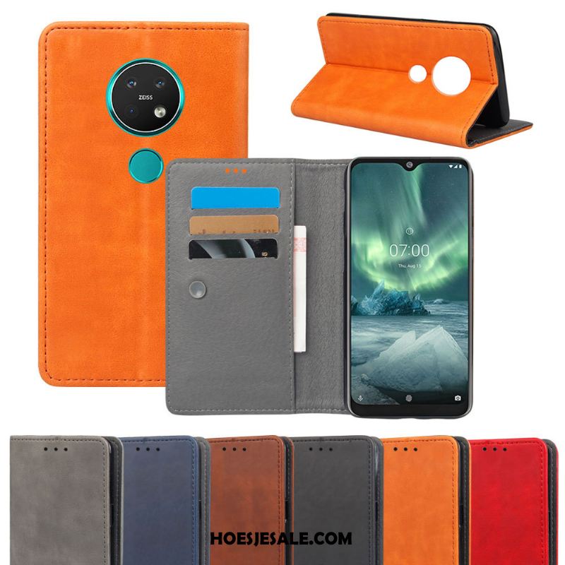 Nokia 6.2 Hoesje Folio Leren Etui Kaart Mobiele Telefoon Hoes Winkel