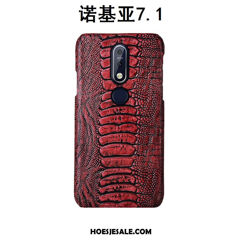 Nokia 7.1 Hoesje Hoes Rood Mobiele Telefoon Vogel Mode Aanbiedingen