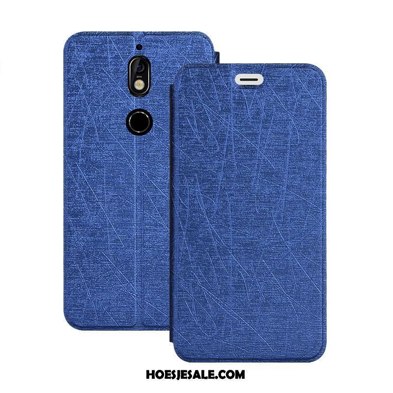 Nokia 7 Hoesje Hoes Blauw Folio Leren Etui Kleur Sale