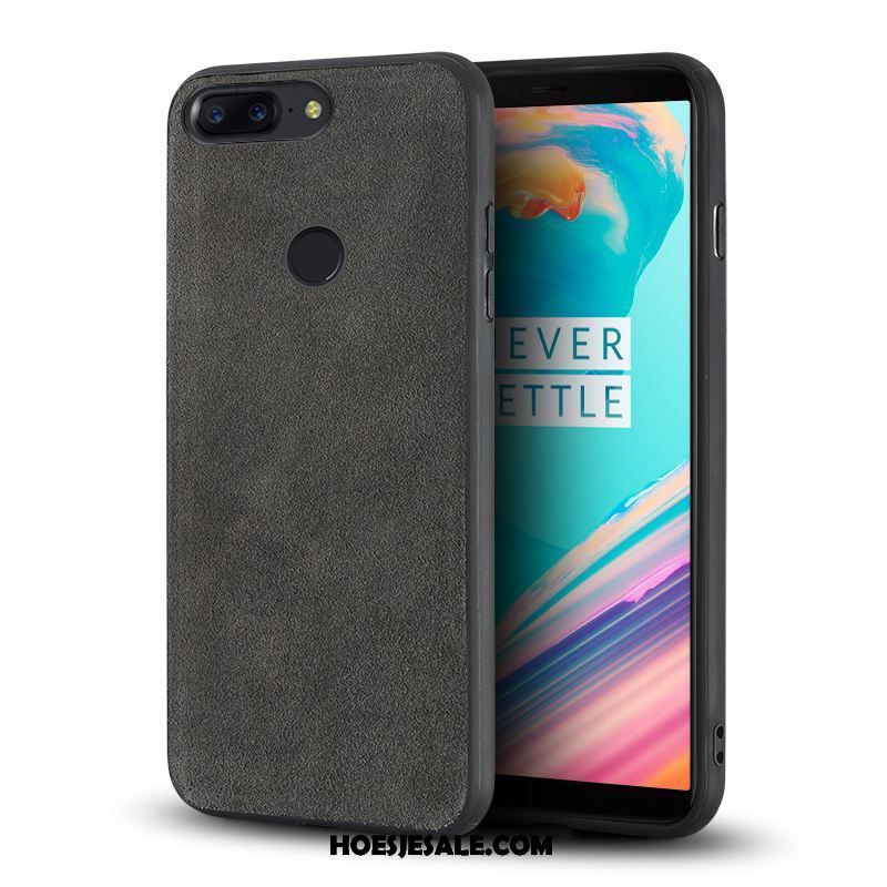 Oneplus 5 Hoesje Zwart Hoes Echt Leer Suede Bescherming Online