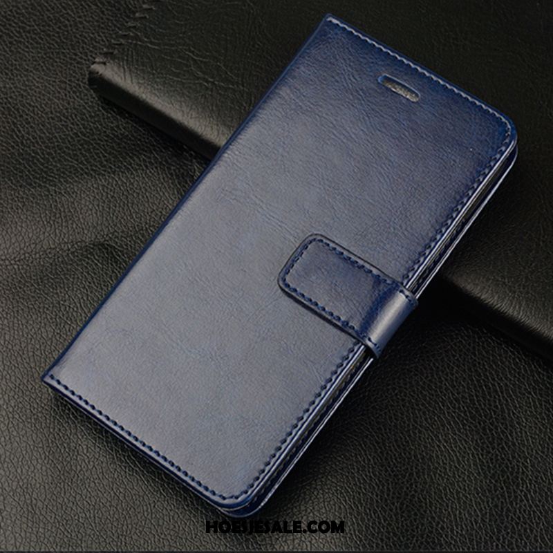 Oneplus 6 Hoesje Leren Etui Hoes All Inclusive Donkerblauw Zacht Korting