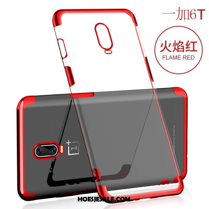 Oneplus 6t Hoesje Anti-fall Net Red Mobiele Telefoon Scheppend Trendy Merk Goedkoop