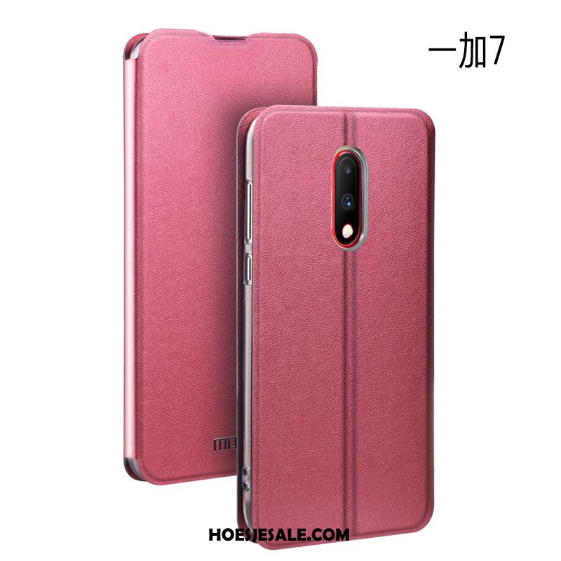 Oneplus 7 Hoesje Rood Clamshell Leren Etui Lichte En Dun Mobiele Telefoon Online