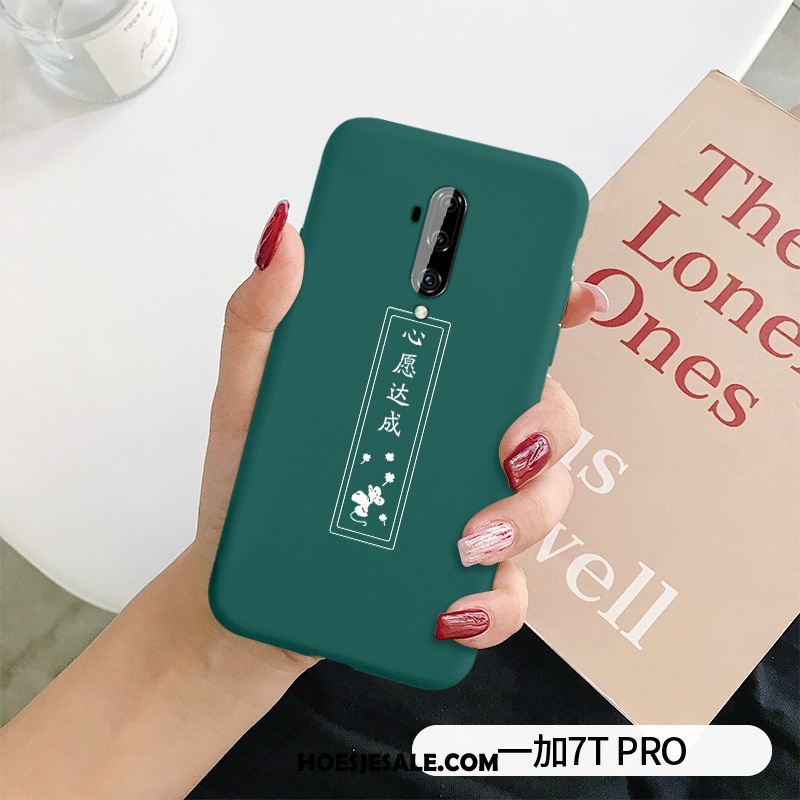 Oneplus 7t Pro Hoesje Bescherming Hart Groen Scheppend Trend Sale