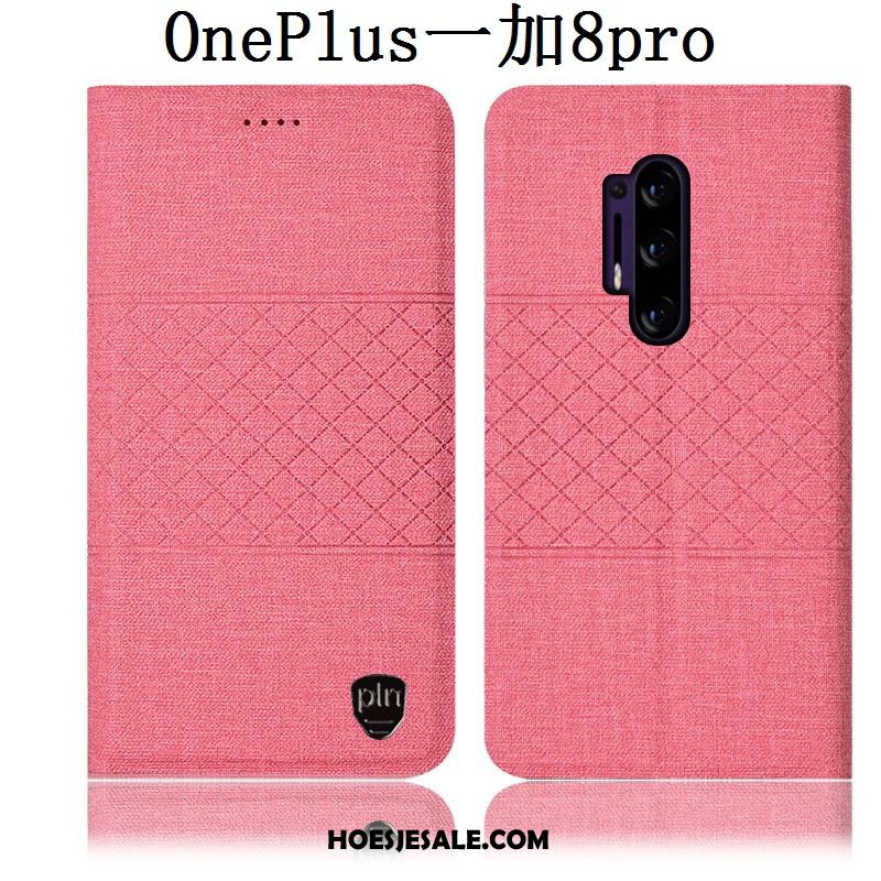 Oneplus 8 Pro Hoesje Geruite Folio Leren Etui Bescherming Mobiele Telefoon Goedkoop