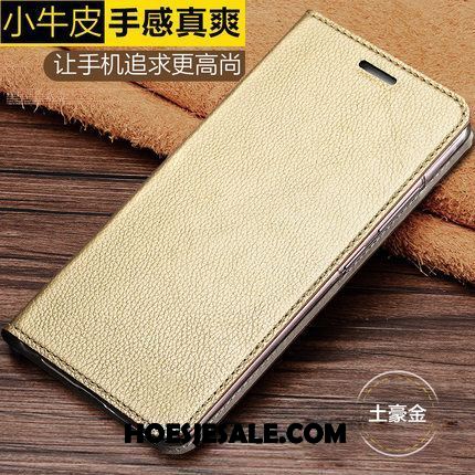 Oppo A3 Hoesje Goud Hoes Echt Leer Patroon Folio Online