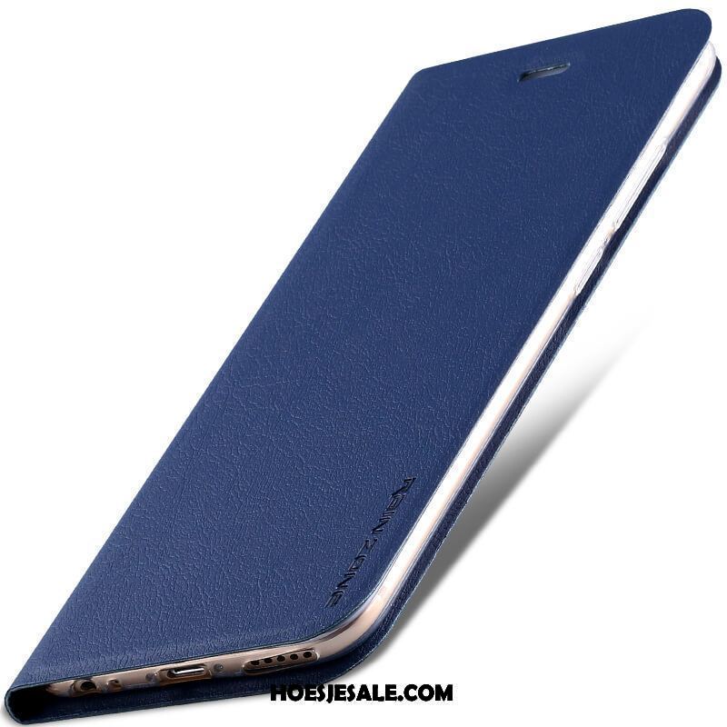 Oppo A73 Hoesje Folio Leren Etui Anti-fall Mobiele Telefoon Donkerblauw Korting