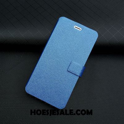 Oppo A73 Hoesje Leren Etui Mobiele Telefoon Folio Blauw Bescherming Korting