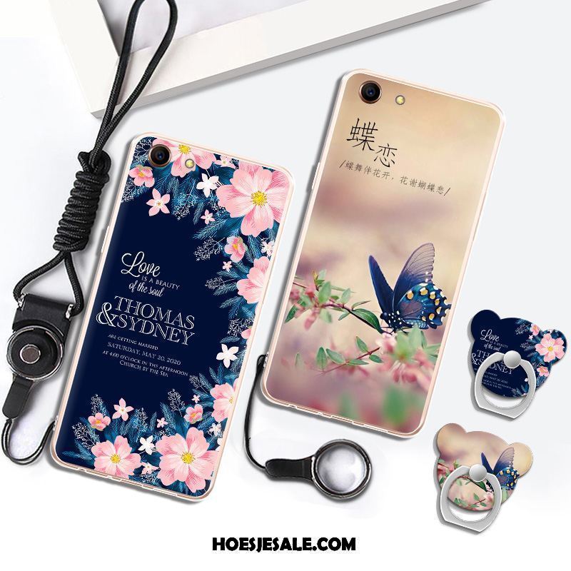 Oppo A83 Hoesje Anti-fall Mode Hanger Zacht Donkerblauw Goedkoop