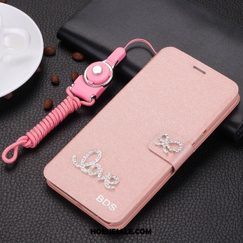 Oppo A83 Hoesje Bescherming Mobiele Telefoon Leren Etui Folio Roze Korting